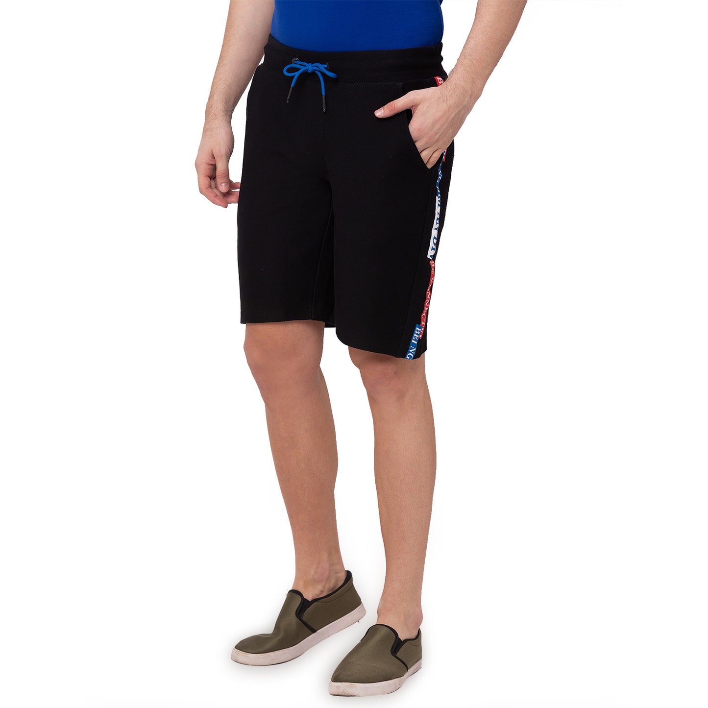 Being Human Men Regular Fit Shorts-Black & Grey