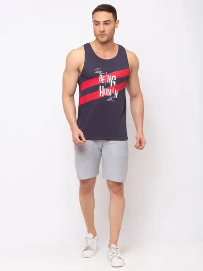 Being Human Men Regular Fit Shorts-Black & Grey