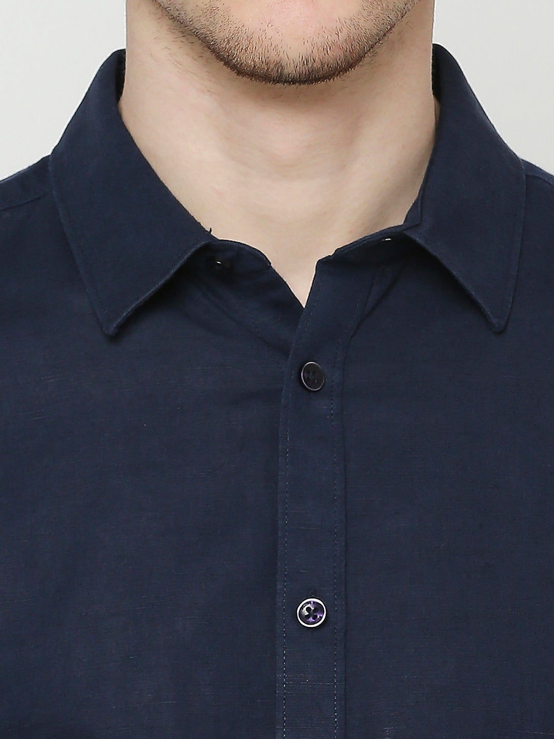 Being Human Slim Fit Men Collared Shirts-Navy