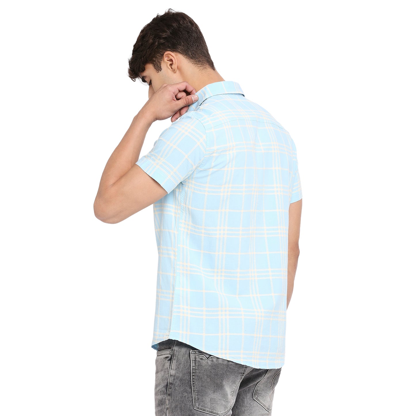 Being Human Slim Fit Men Collared Shirts-Blue