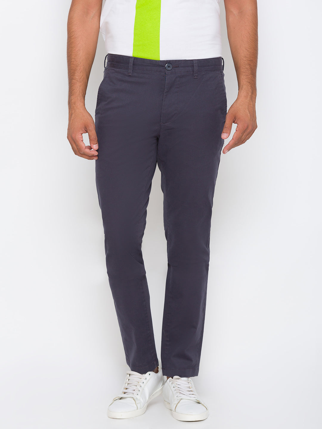 Being Human Men Slim Fit Chino-Charcoal