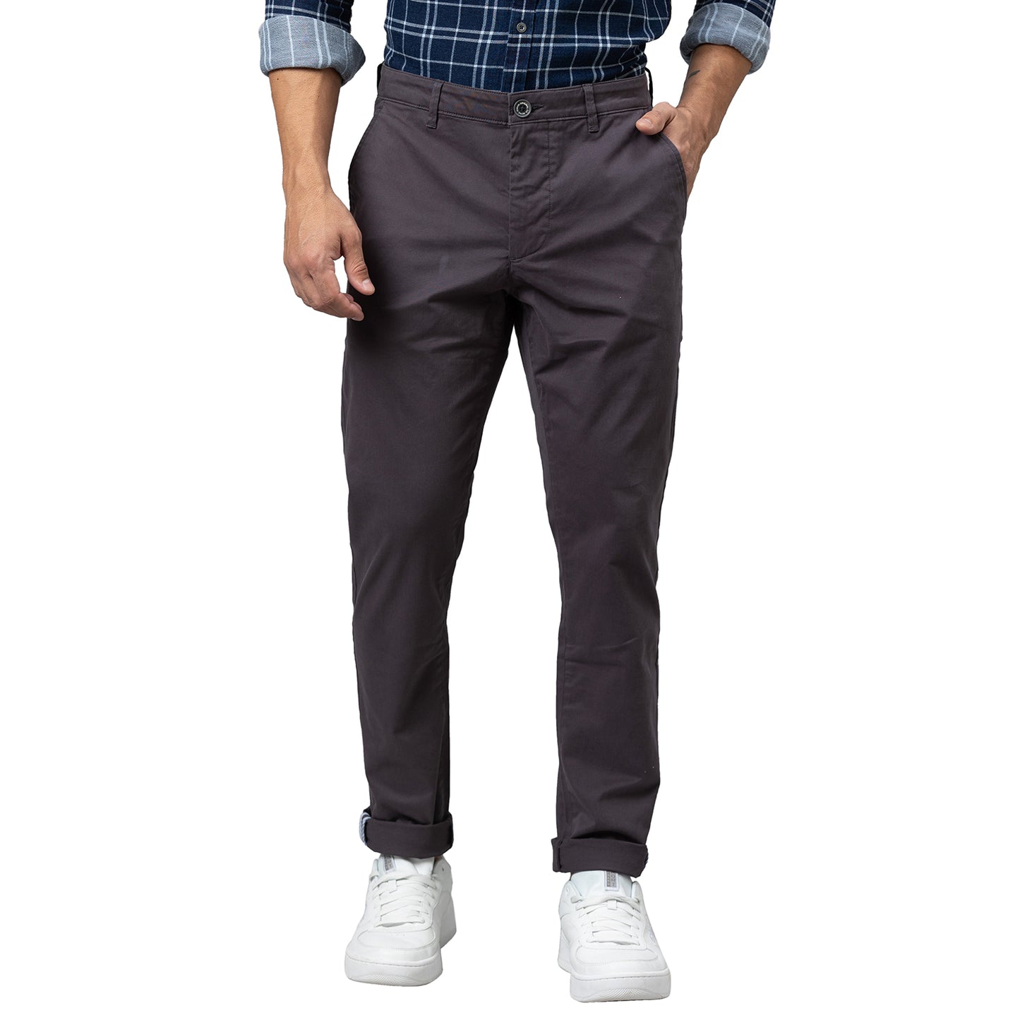 Being Human Men Slim Fit Chino-Charcoal