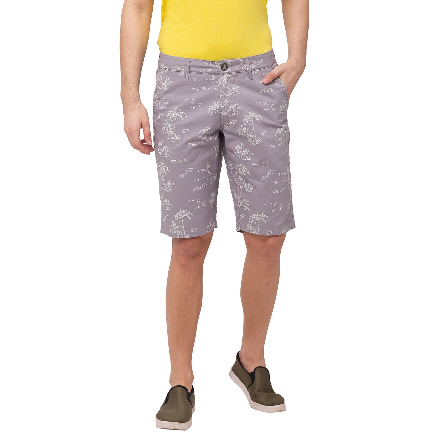 Being Human Men Regular Fit Shorts-Grey