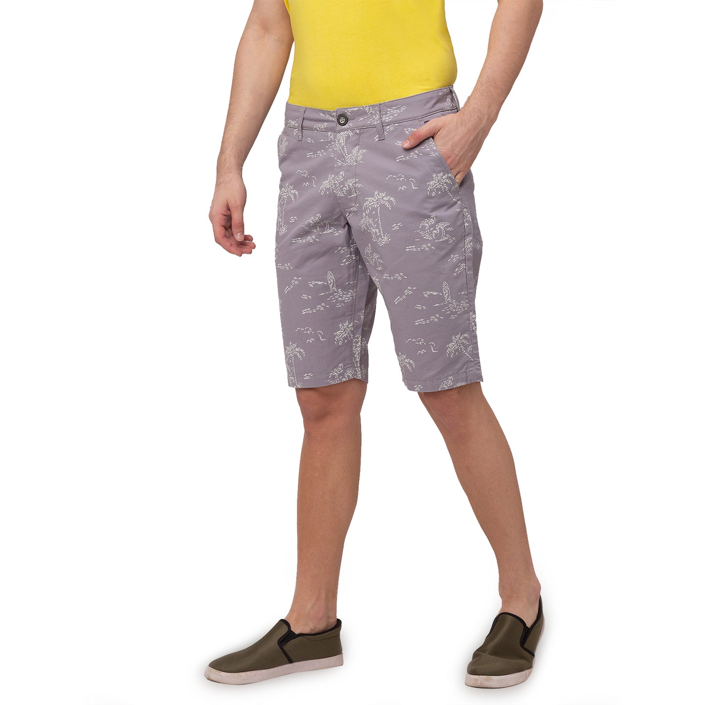 Being Human Men Regular Fit Shorts-Grey