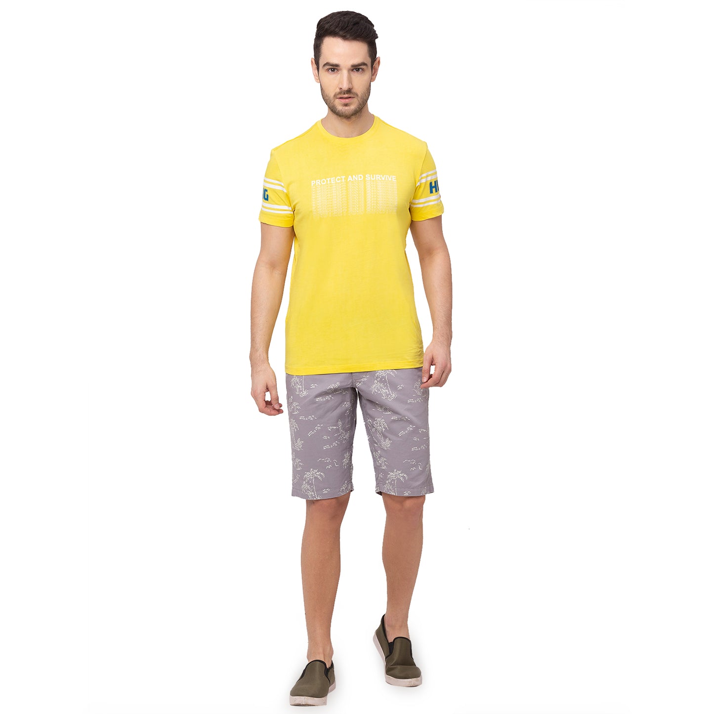 Being Human Men Regular Fit Shorts-Grey