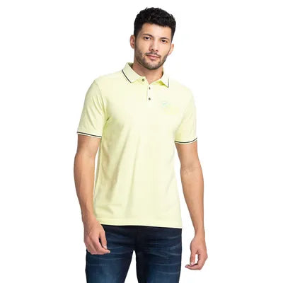 Being Human Regular Fit Men Polo Neck T-Shirts-Muskmelon & Acid Green