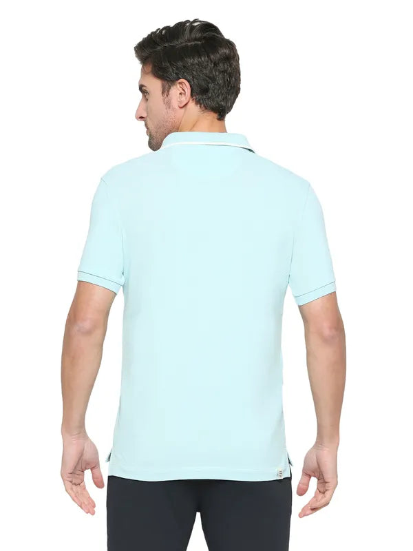 Being Human Regular Fit Men Polo Neck T-Shirts-Ice Blue