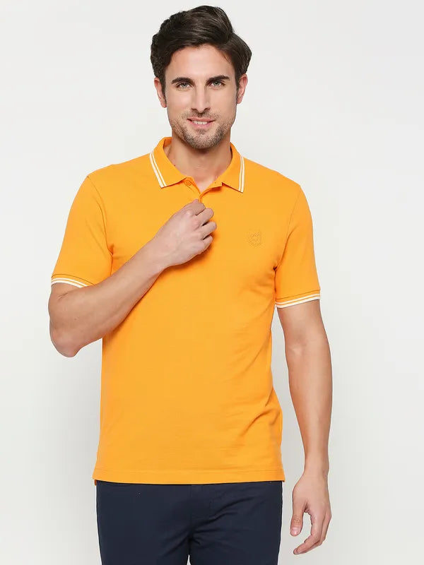 Being Human Men Regular Fit T-Shirts-Bright Marigold