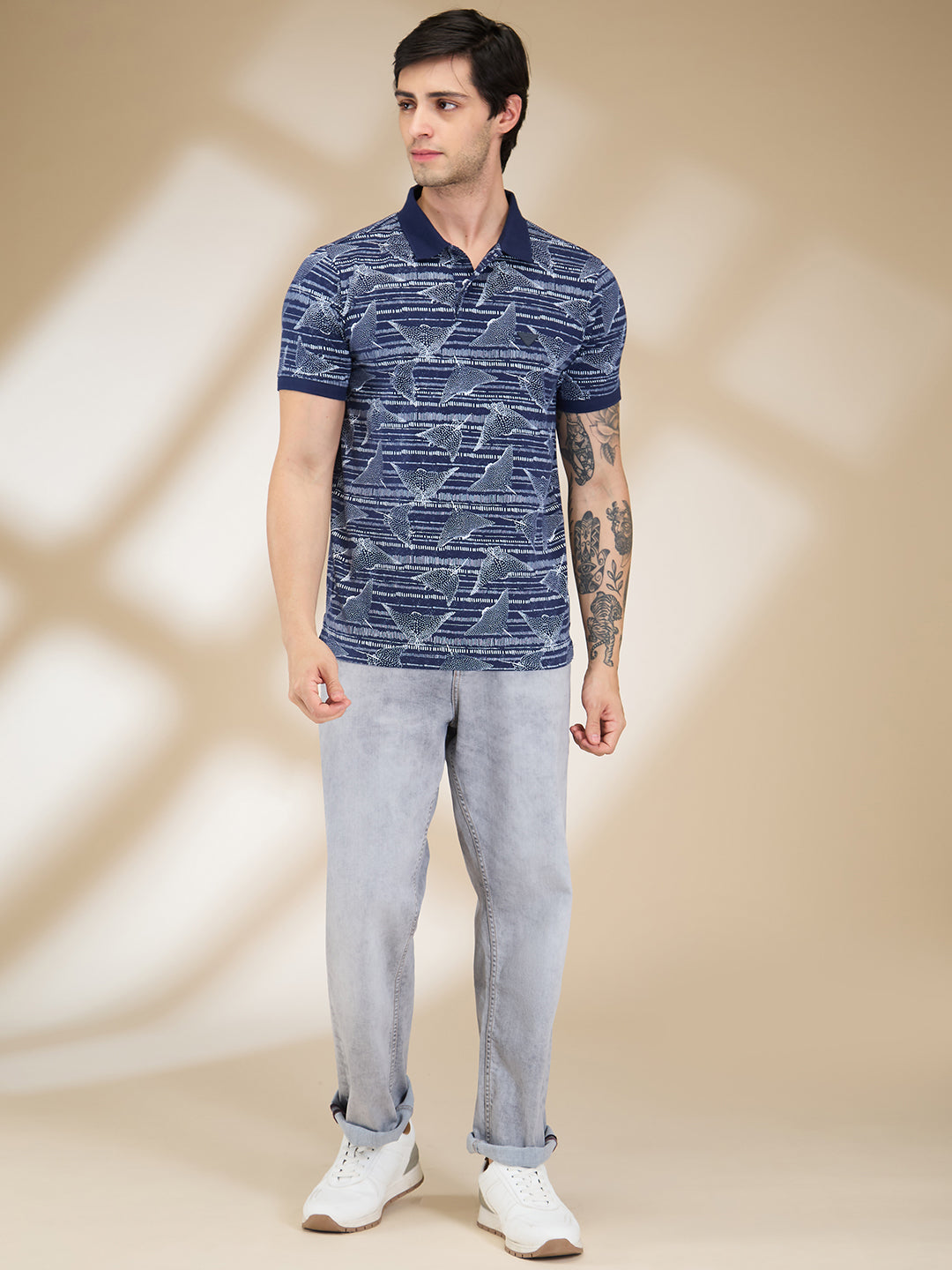 Being Human Men Conversational Polo Neck- Midnight blue