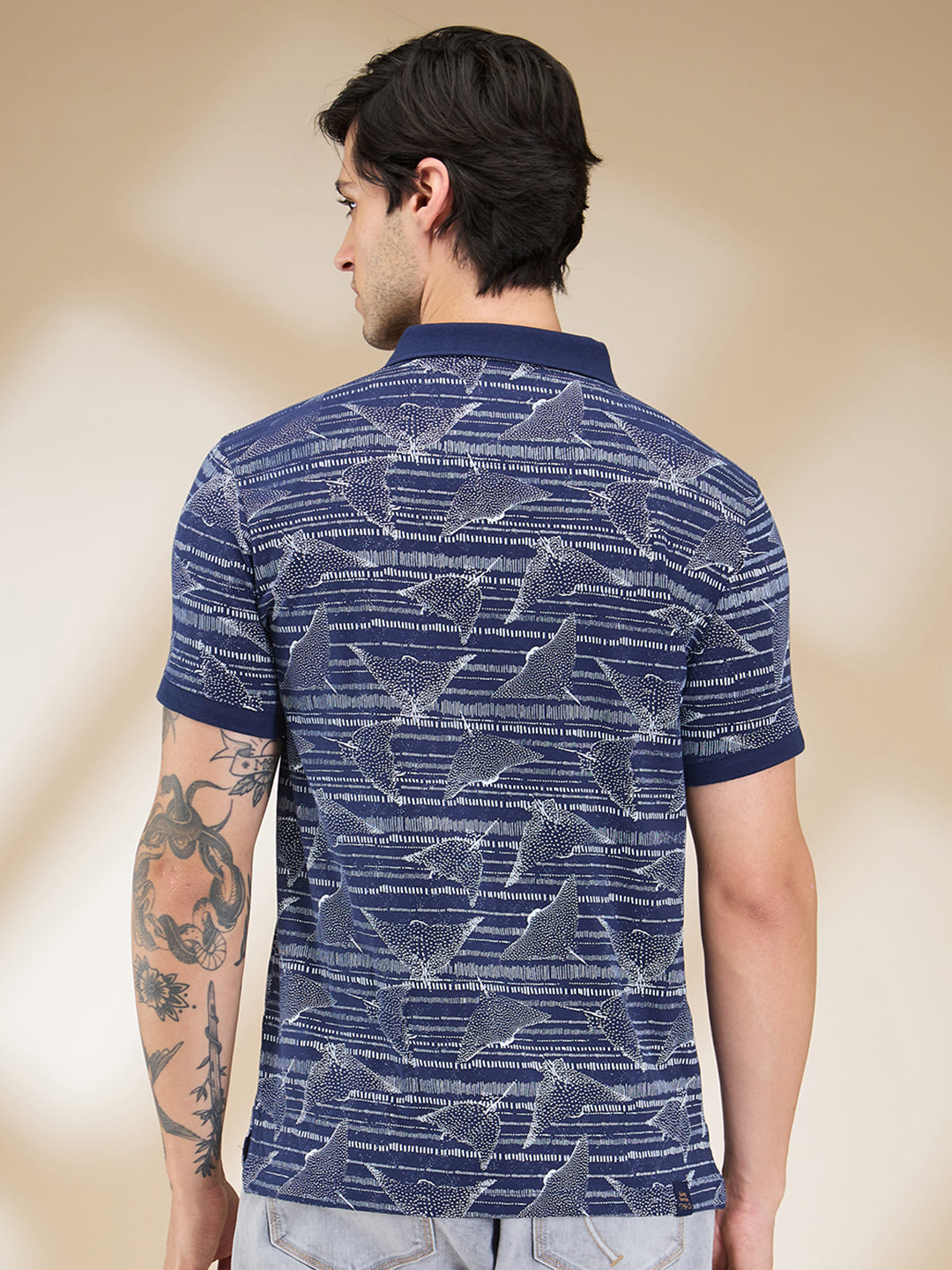 Being Human Men Conversational Polo Neck- Midnight blue