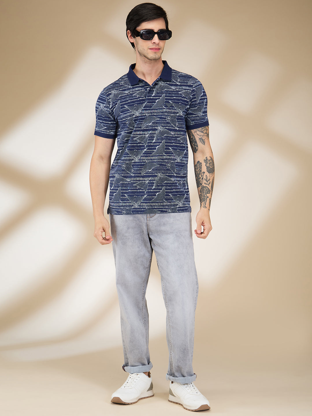 Being Human Men Conversational Polo Neck- Midnight blue