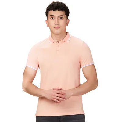 Being Human Men Solid Polo Neck- Navy, Black, White, Peach