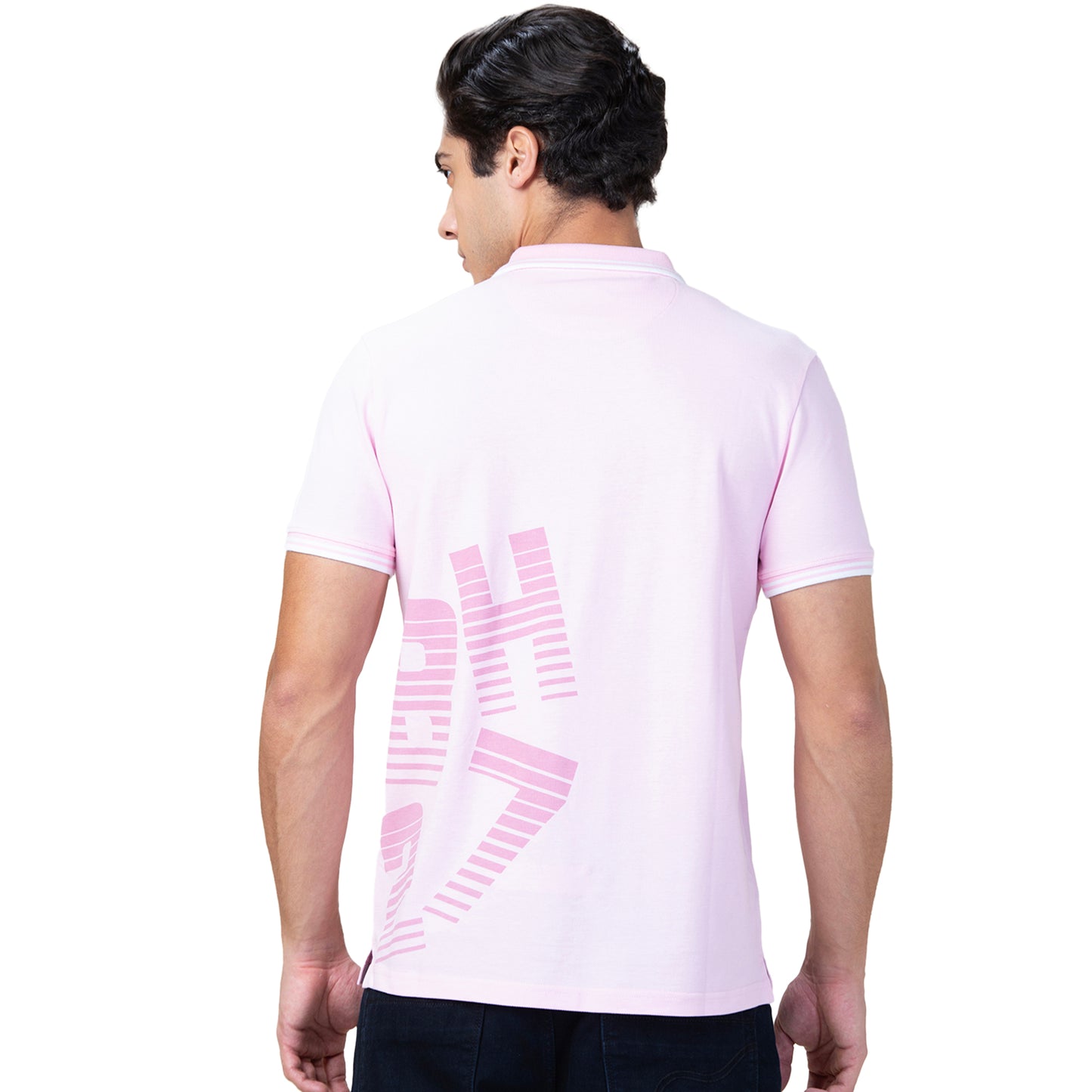 Being Human Mens-Top Polo Neck Lt.Pink