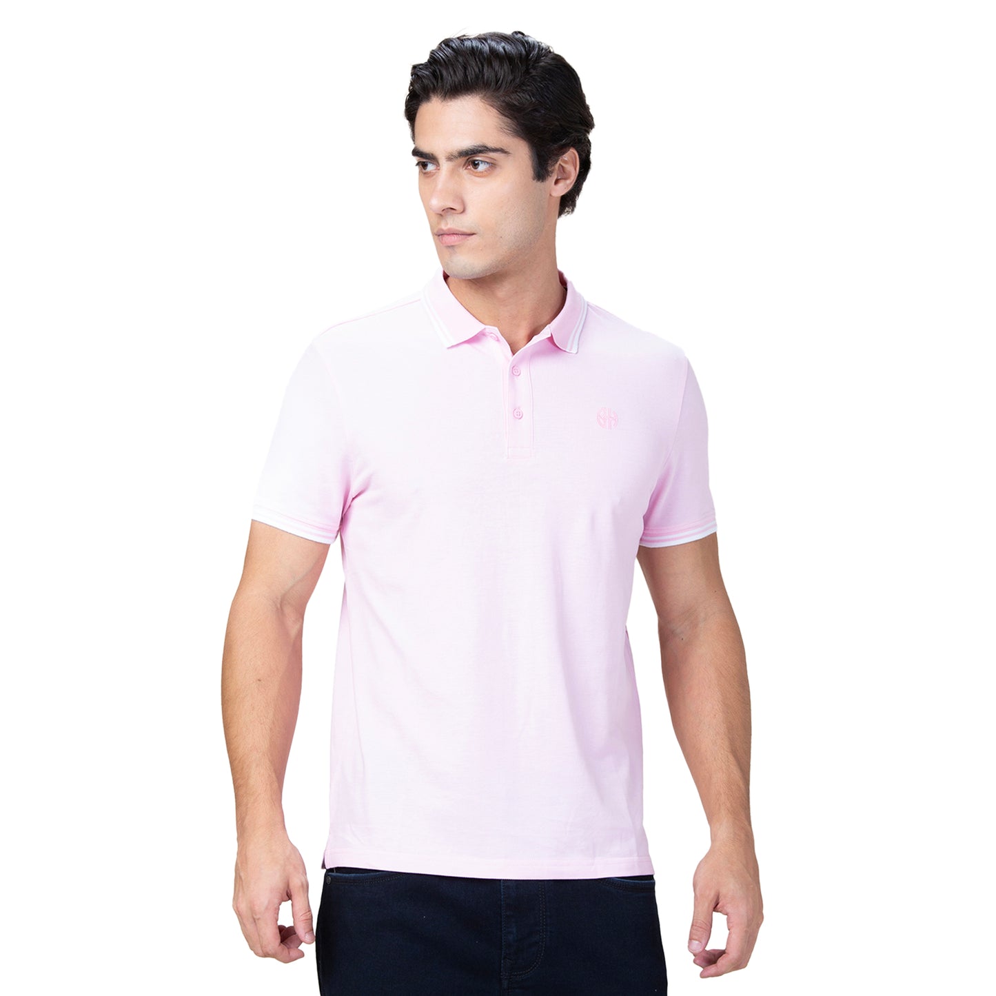 Being Human Mens-Top Polo Neck Lt.Pink