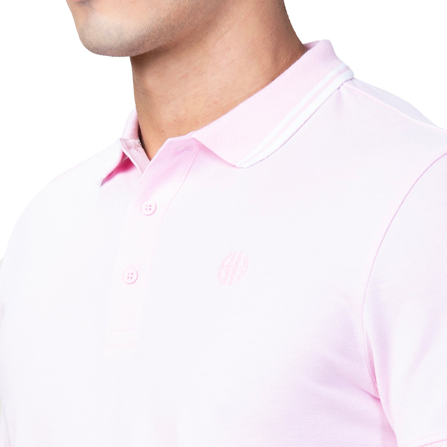 Being Human Mens-Top Polo Neck Lt.Pink