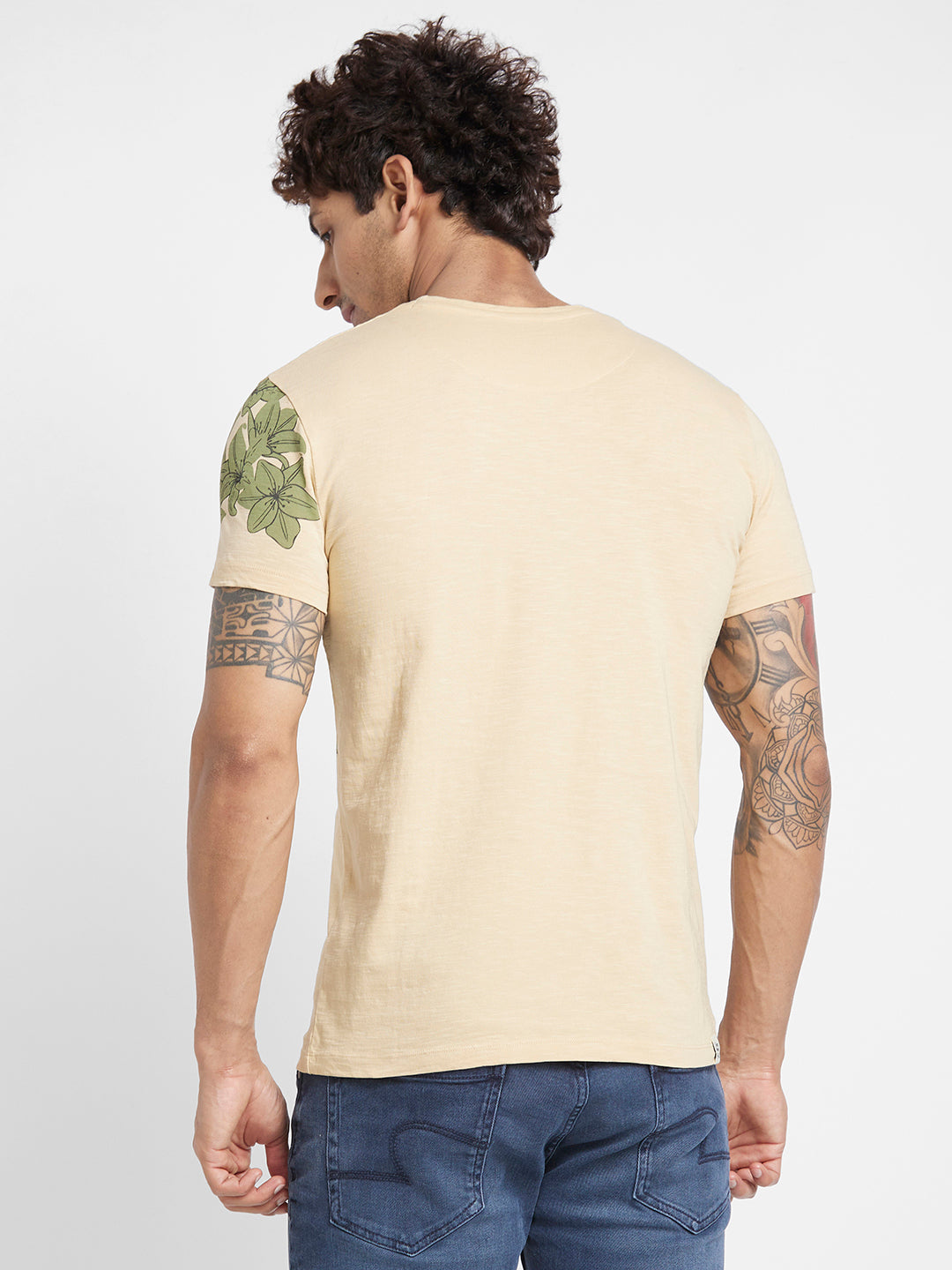 Being Human Men T-Shirts-Beige