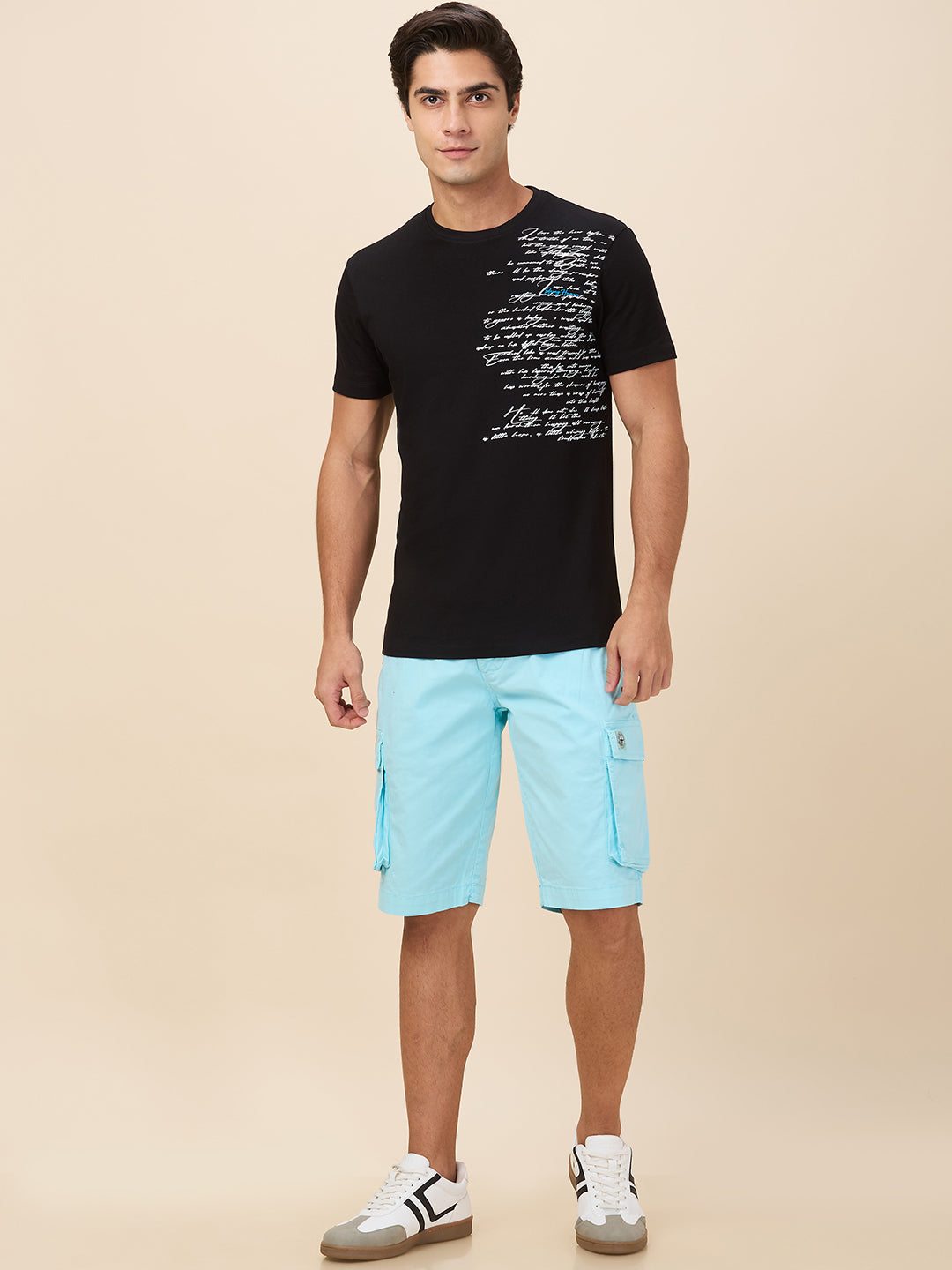 Being Human Men Black Letter Crew Neck T-Shirt
