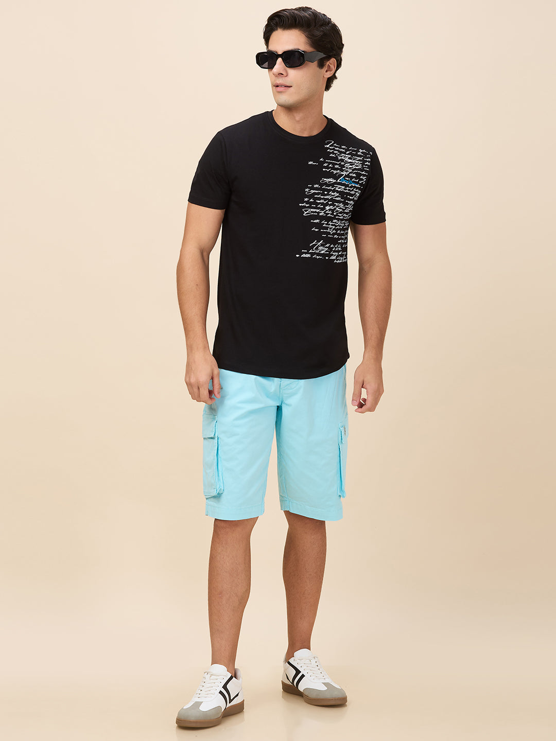 Being Human Men Black Letter Crew Neck T-Shirt