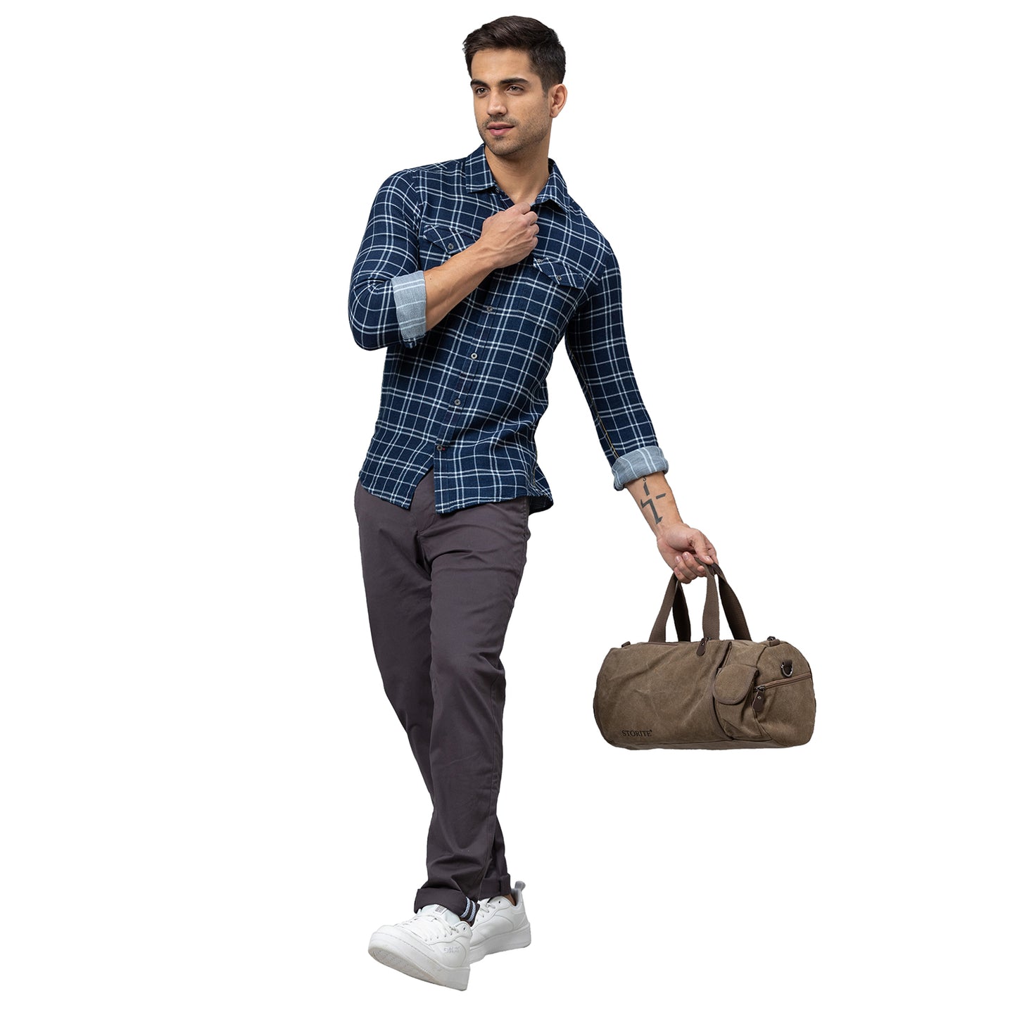 Being Human Men Slim Fit Chino-Charcoal