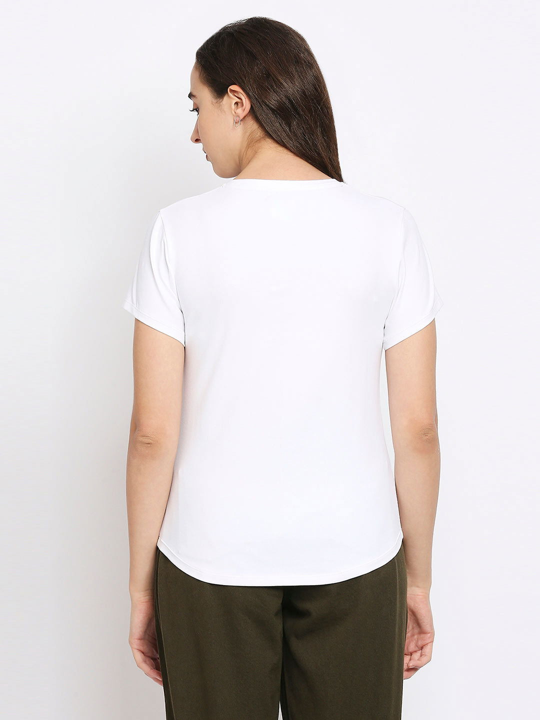 Being Human Easy Fit Women Crew Neck T-Shirts-Jet Black & White - beinghumanbd -
