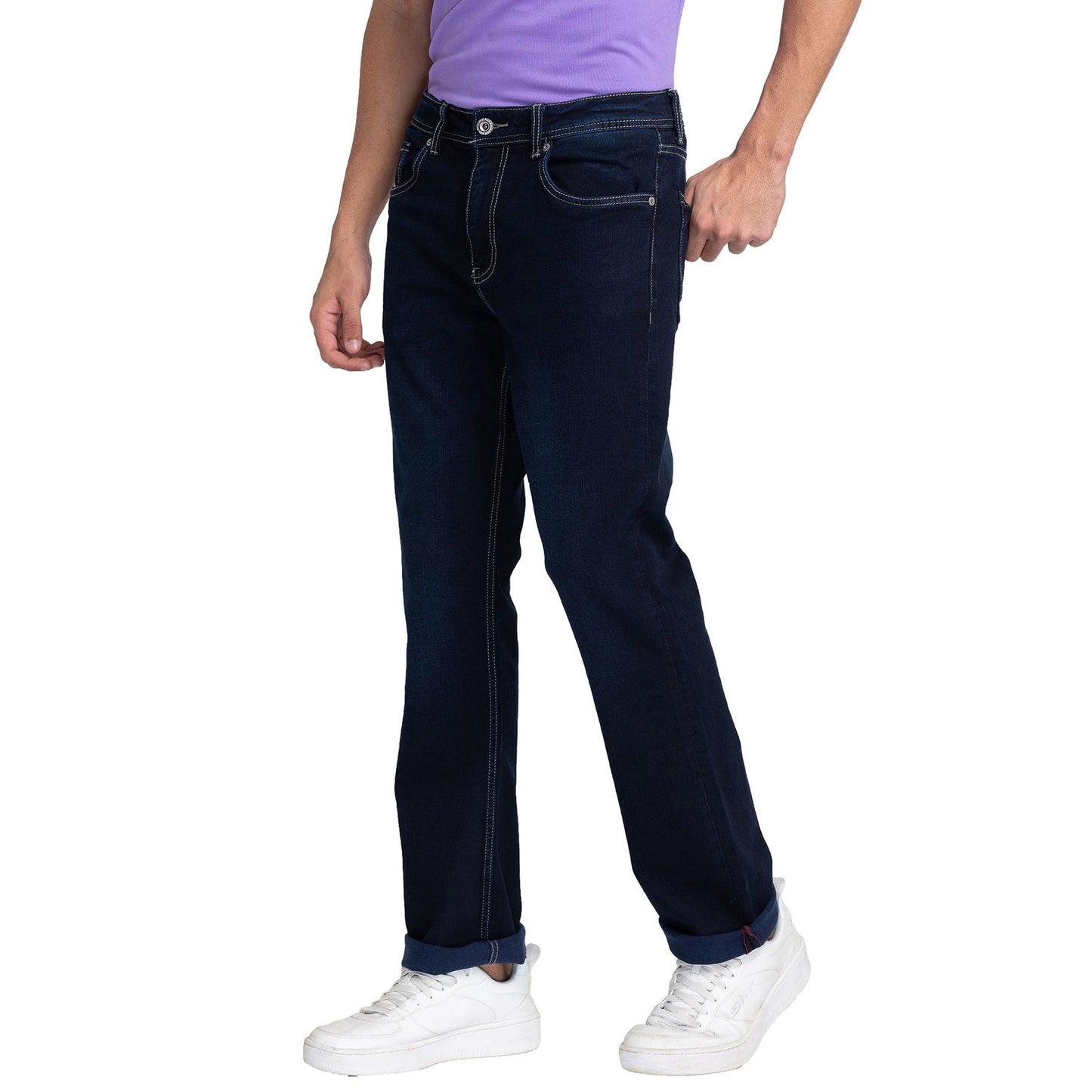 Being Human Men Boot Cut Fit Denim-Dark Tone - beinghumanbd -