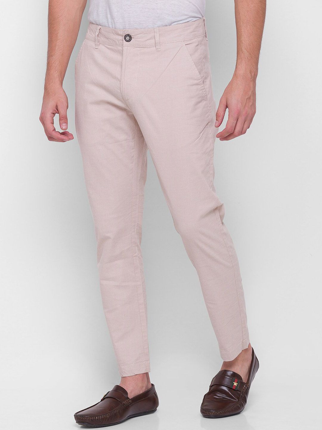 Being Human Men Cropped Fit Chino-Beige - beinghumanbd -