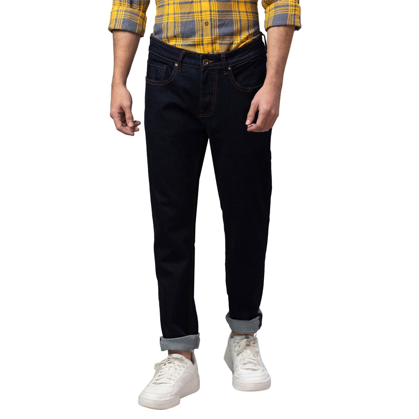 Being Human Men Cropped Fit Denim-Dark Tone - beinghumanbd -