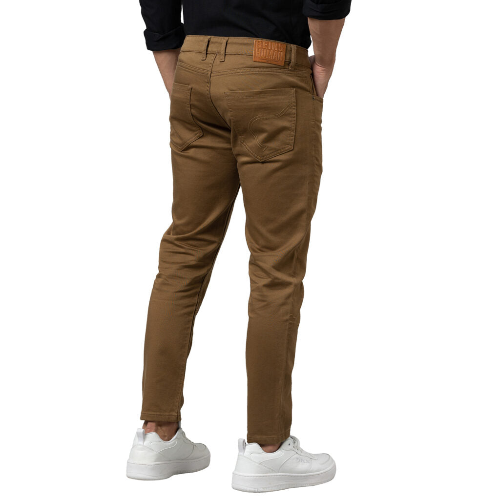 Being Human Men Cropped Fit Denim-Pista, Olive, Khaki & Stone - beinghumanbd -
