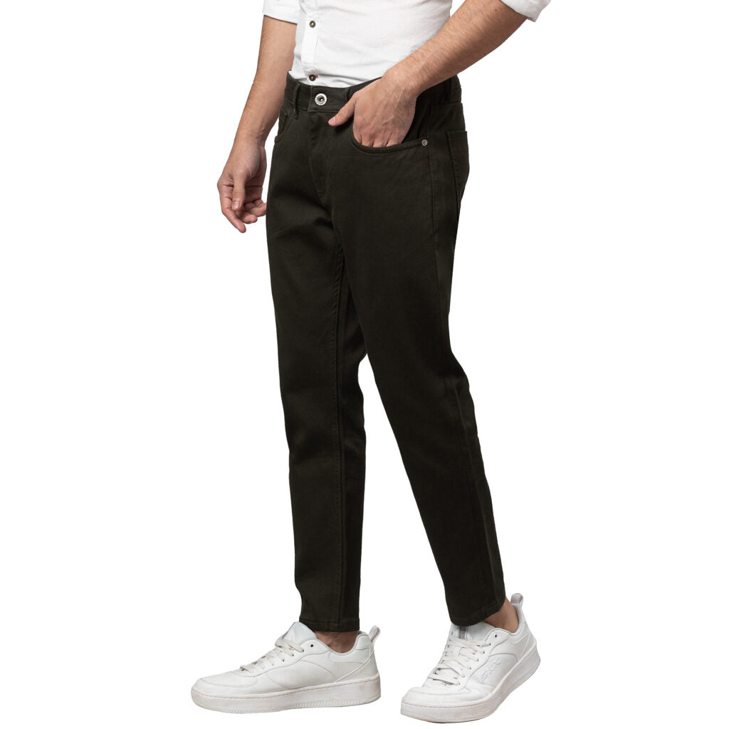 Being Human Men Cropped Fit Denim-Pista, Olive, Khaki & Stone - beinghumanbd -