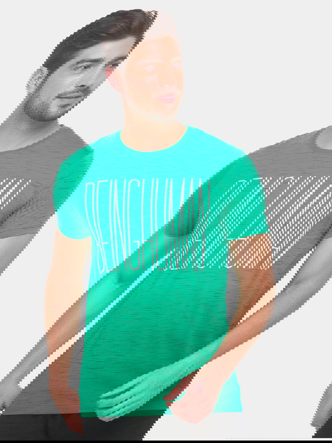 Being Human Men None T-Shirts-Blue & Ming Green - beinghumanbd -