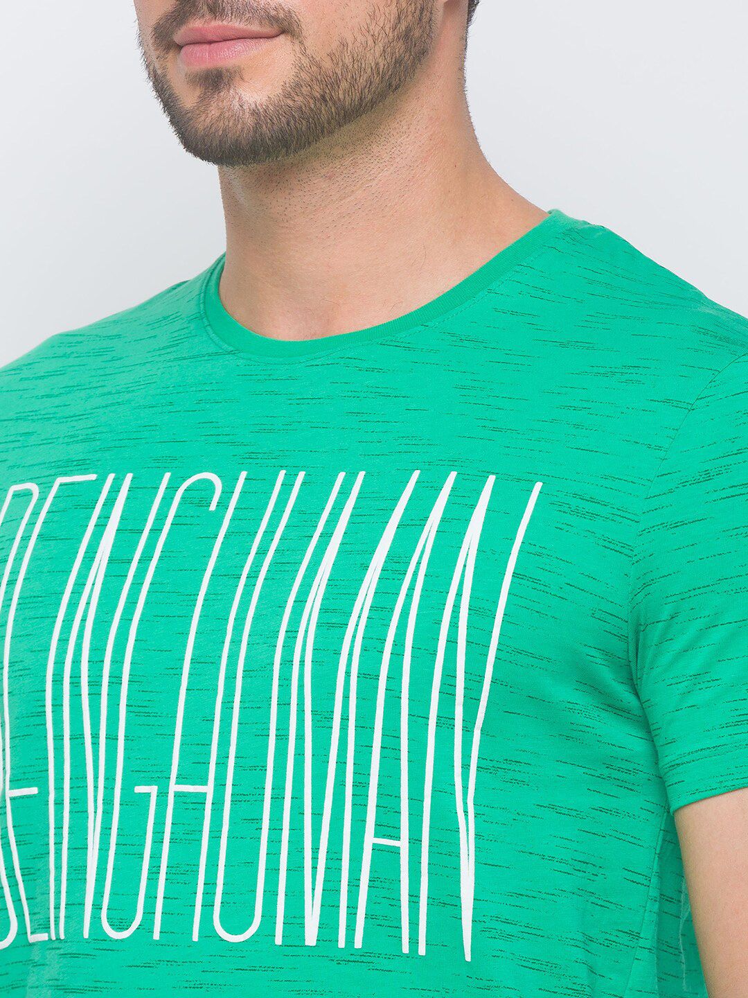 Being Human Men None T-Shirts-Blue & Ming Green - beinghumanbd -