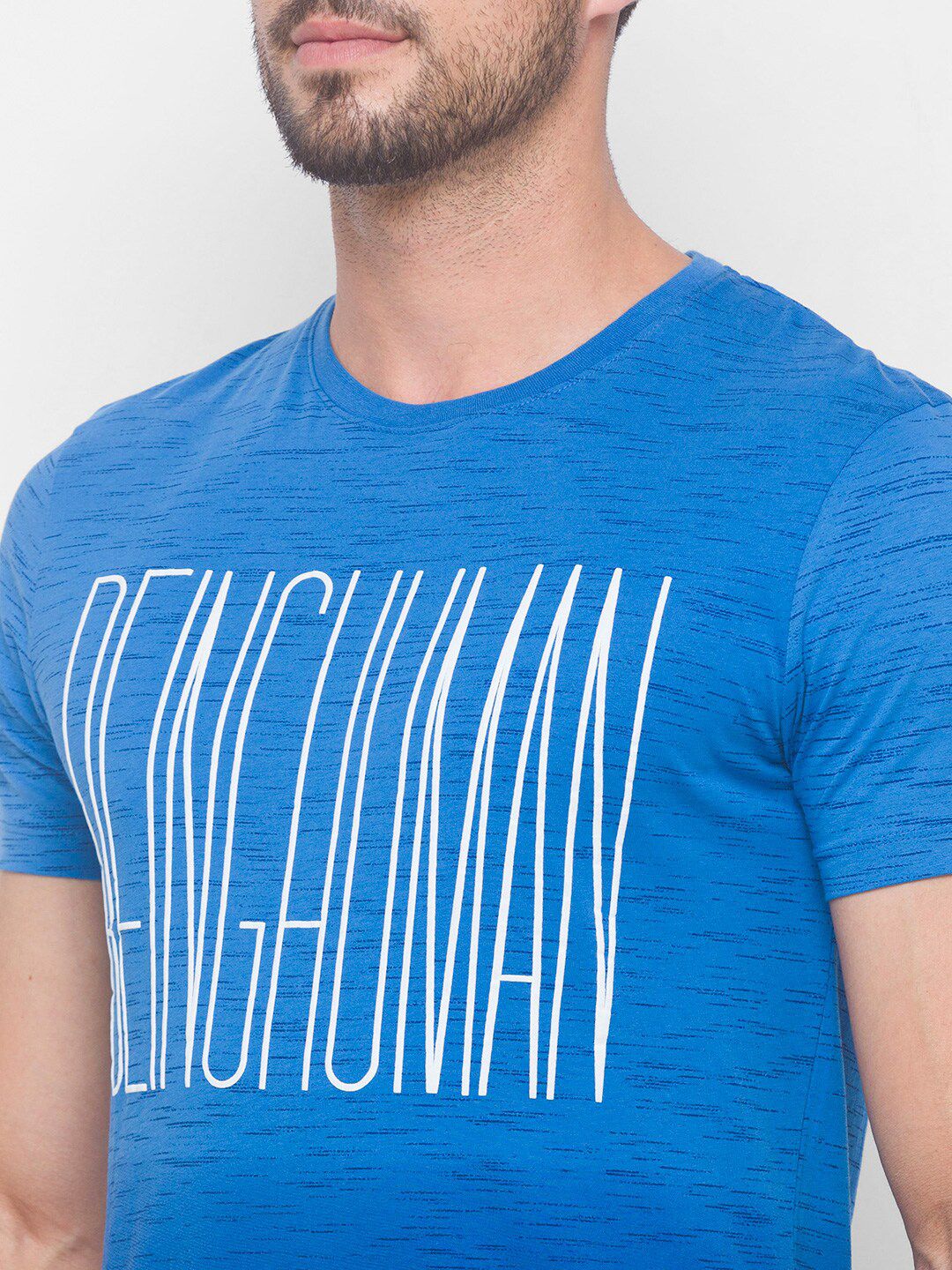 Being Human Men None T-Shirts-Blue & Ming Green - beinghumanbd -