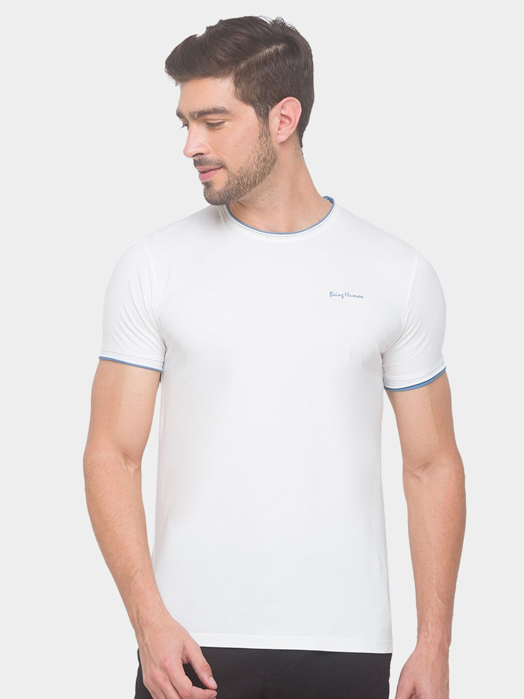 Being Human Men None T-Shirts-Blue & White - beinghumanbd -