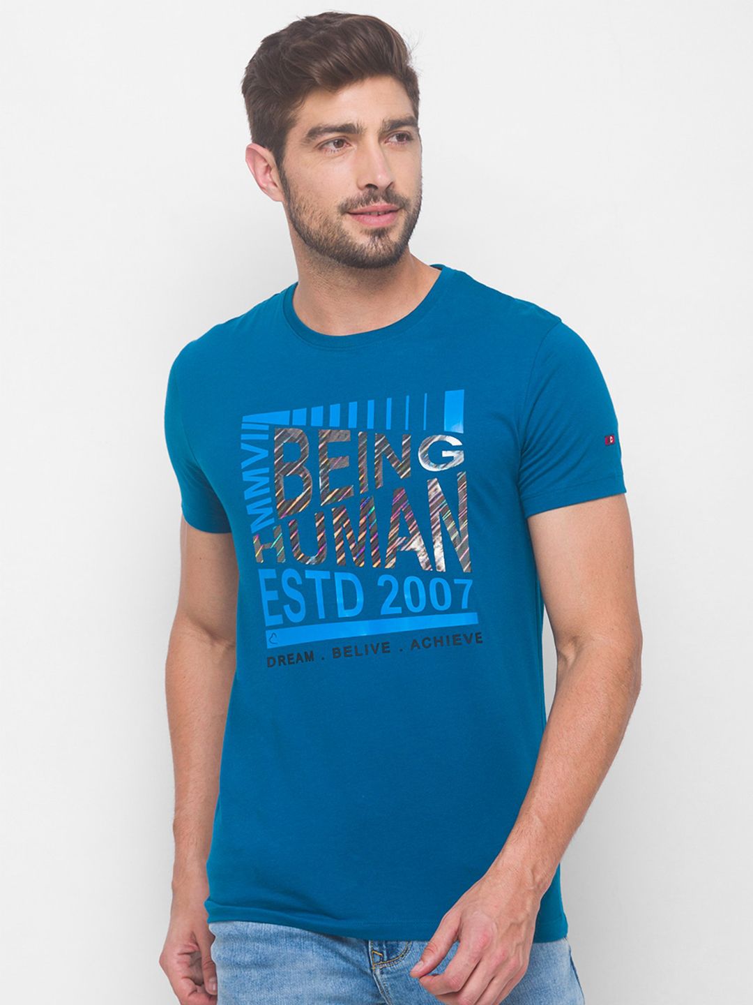 Being Human Men None T-Shirts-Marine Blue - beinghumanbd -