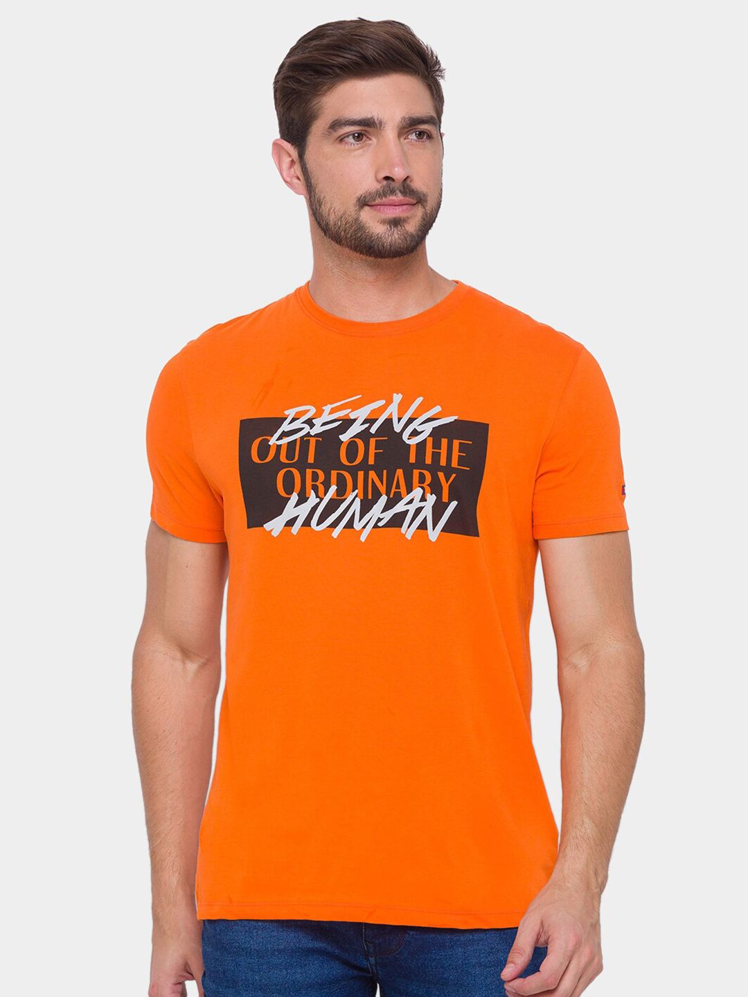 Being Human Men None T-Shirts-Orange & Yellow - beinghumanbd -