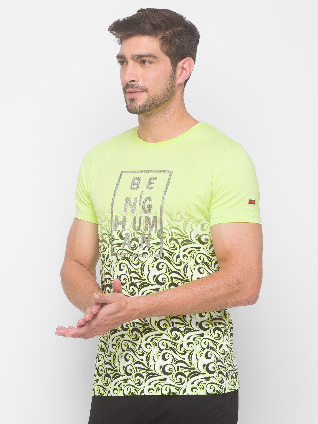 Being Human Men None T-Shirts-Wax Yellow - beinghumanbd -