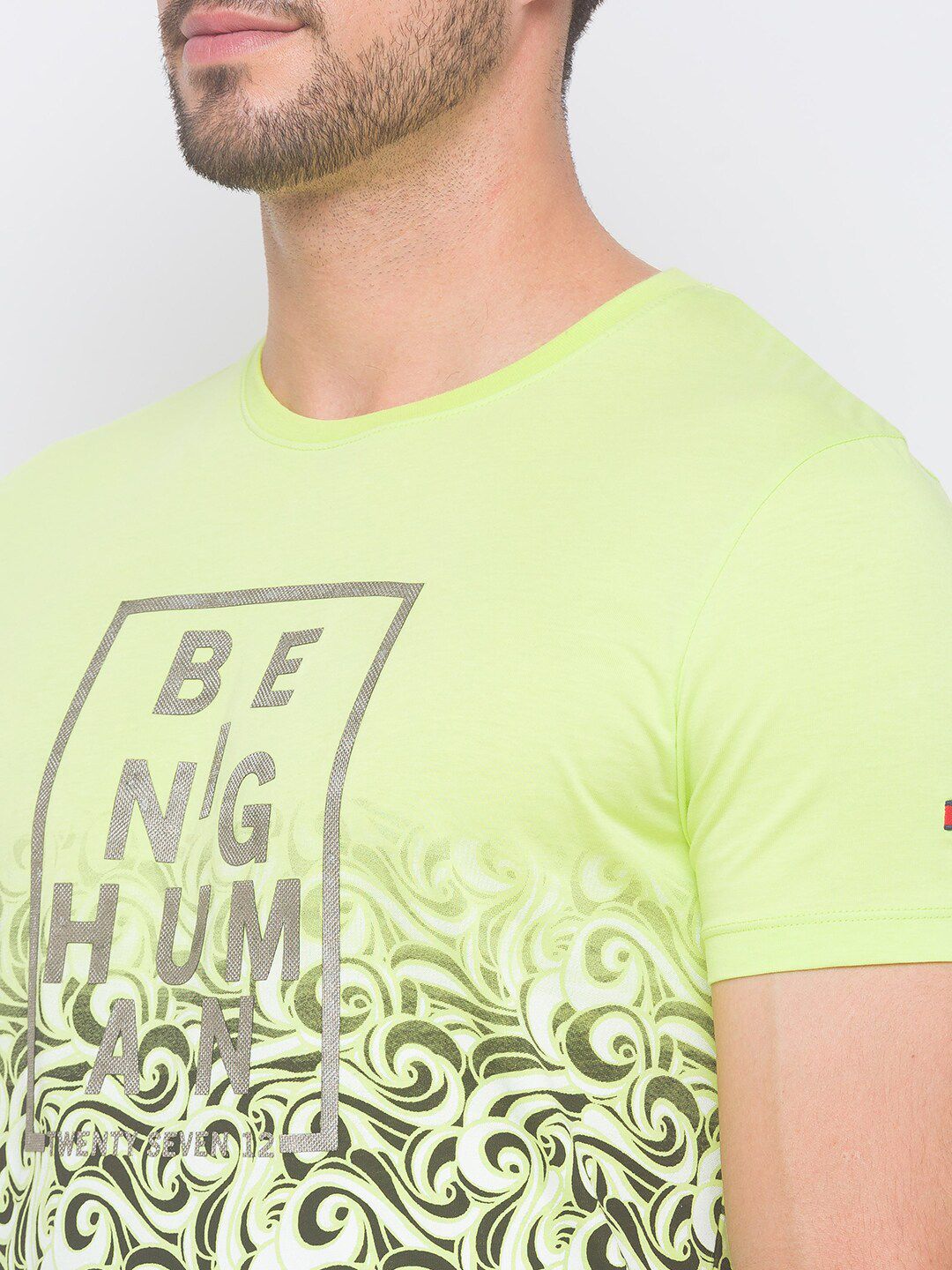 Being Human Men None T-Shirts-Wax Yellow - beinghumanbd -