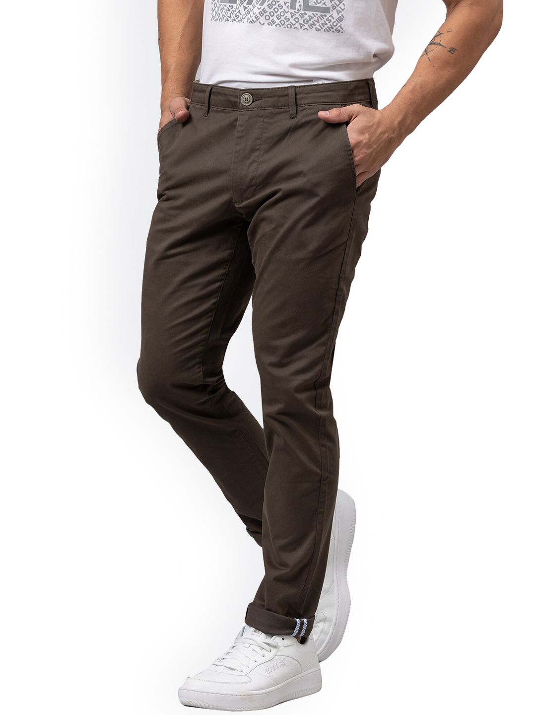 Being Human Men Regular Fit Chino-Beige, Black, Brown, Charcoal & Olive - beinghumanbd -