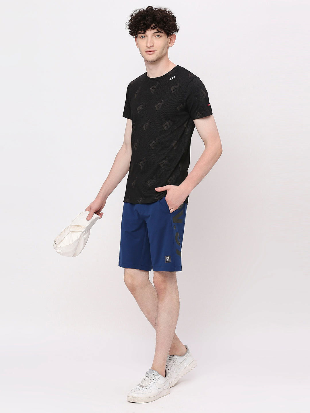 Being Human Men Regular Fit Shorts-Black & Navy - beinghumanbd -