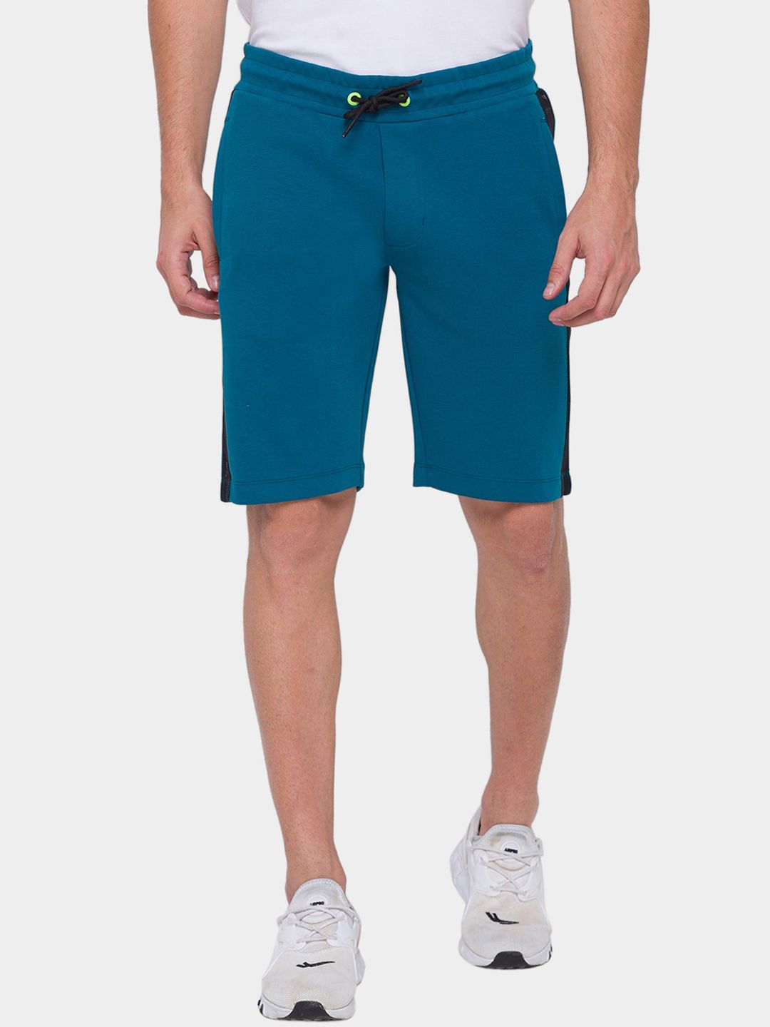 Being Human Men Regular Fit Shorts-Black & Ocean Blue - beinghumanbd -