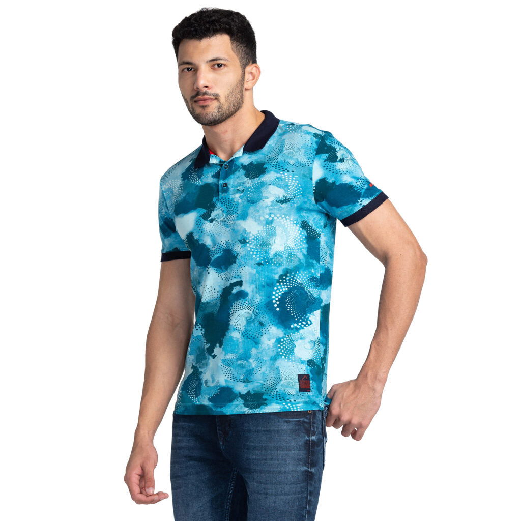 Being Human Men Regular Fit T-Shirts-Blue & Brown - beinghumanbd -