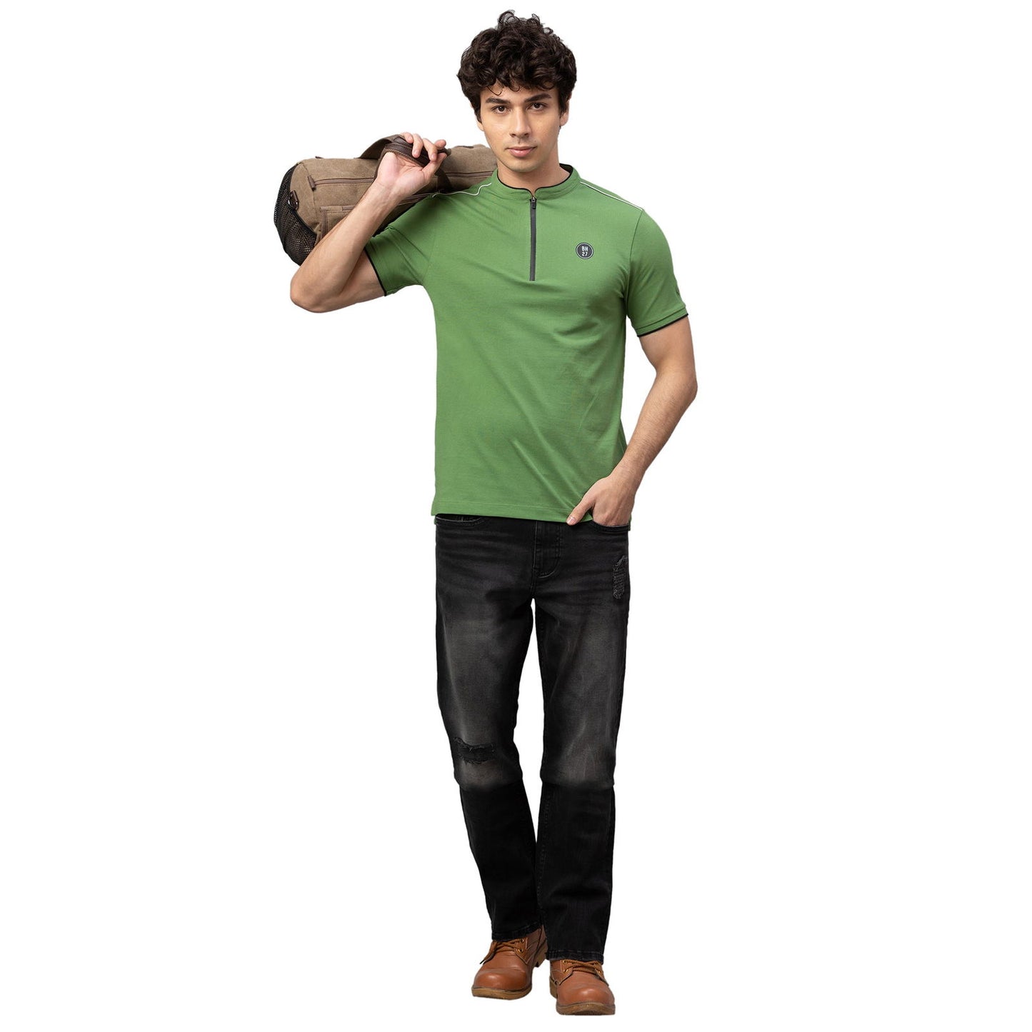 Being Human Men Regular Fit T-Shirts-Coral, Cactus Green & Ice Blue - beinghumanbd -
