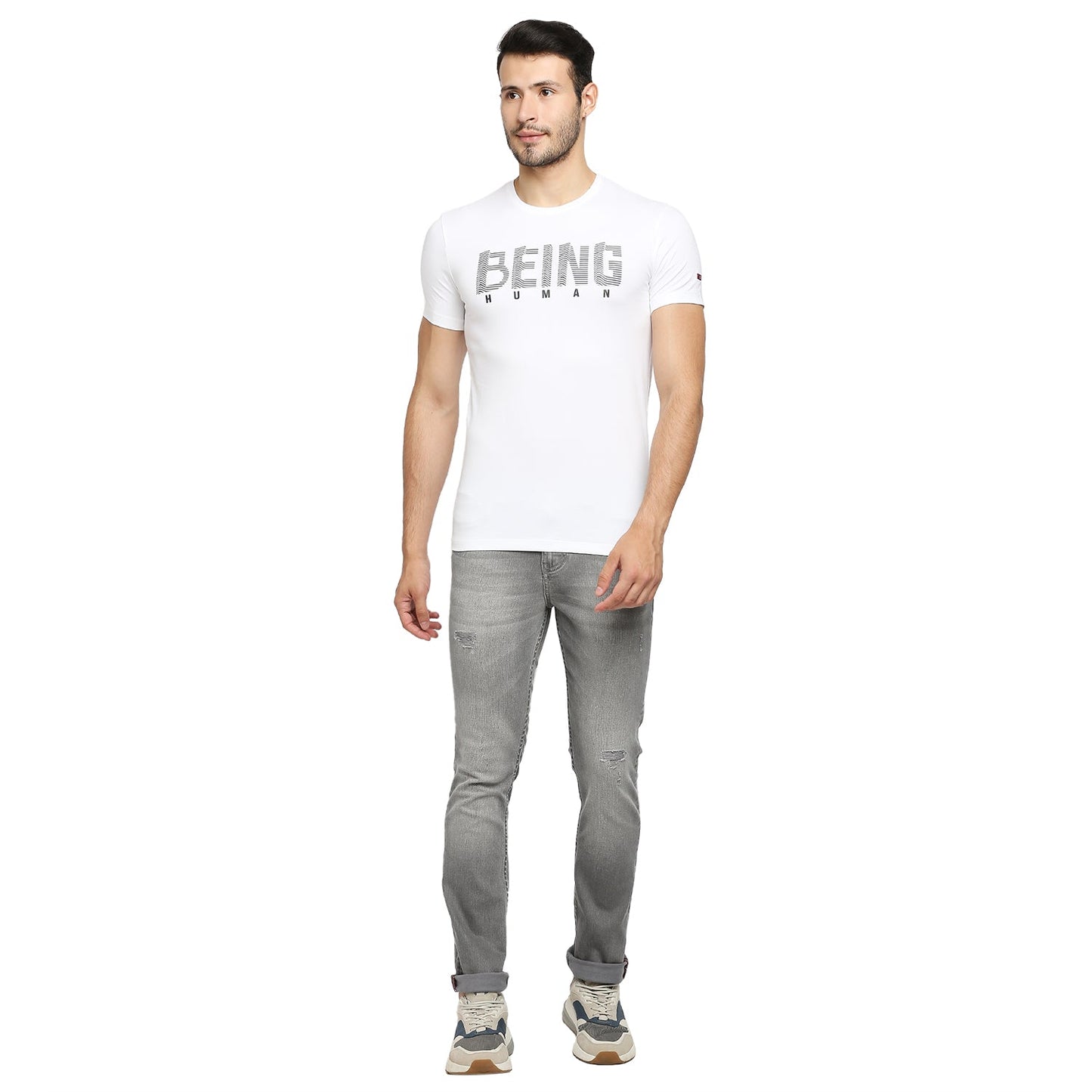 Being Human Men Skinny Fit Denim-Grey Tone - beinghumanbd -