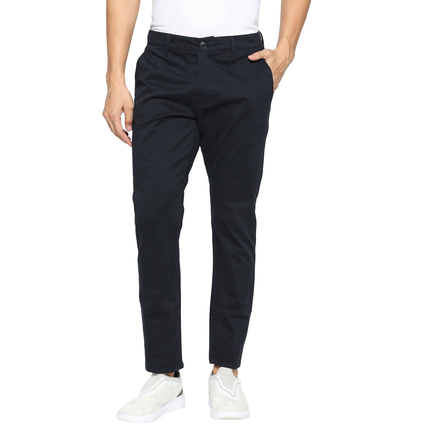 Being Human Men Slim Fit Chino-Navy - beinghumanbd -