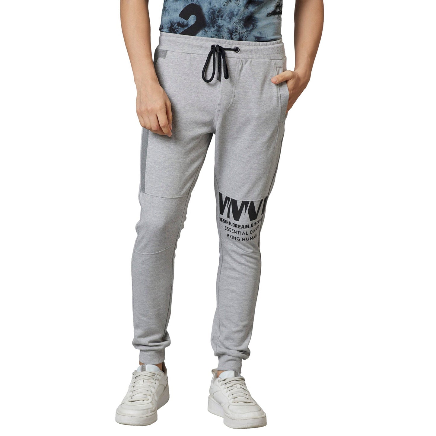Being Human Men Track Pants-Grey Melange - beinghumanbd -