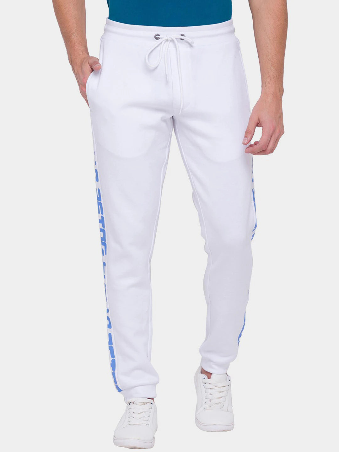 Being Human Men Track Pants-White & Navy - beinghumanbd -