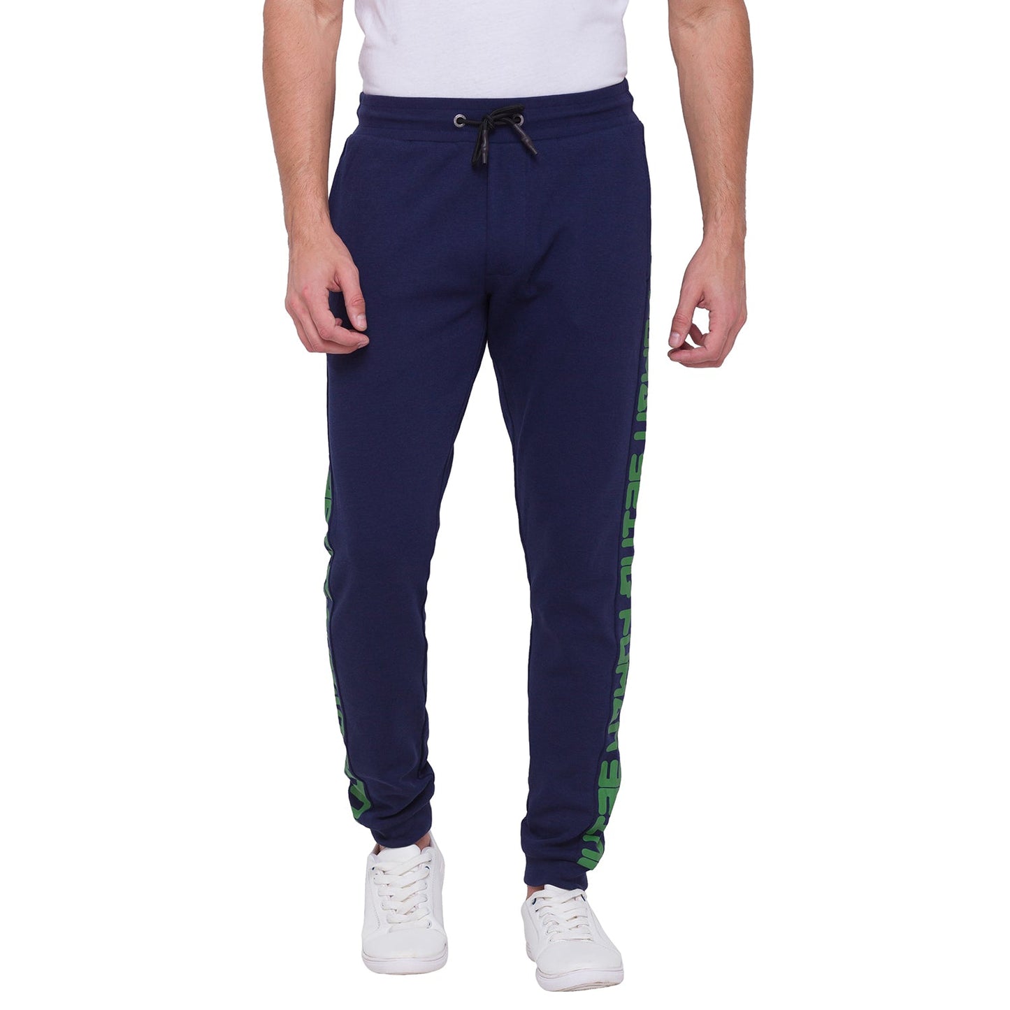 Being Human Men Track Pants-White & Navy - beinghumanbd -