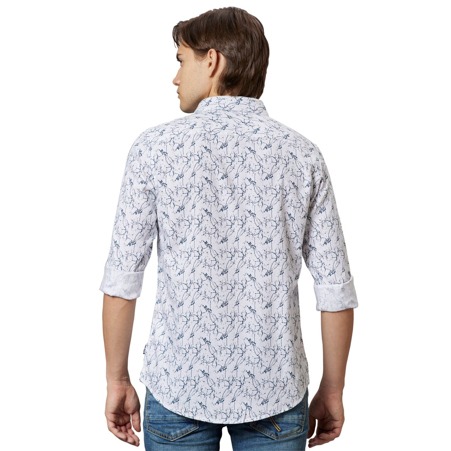 Being Human Slim Fit Men Collared Shirts-White - beinghumanbd -