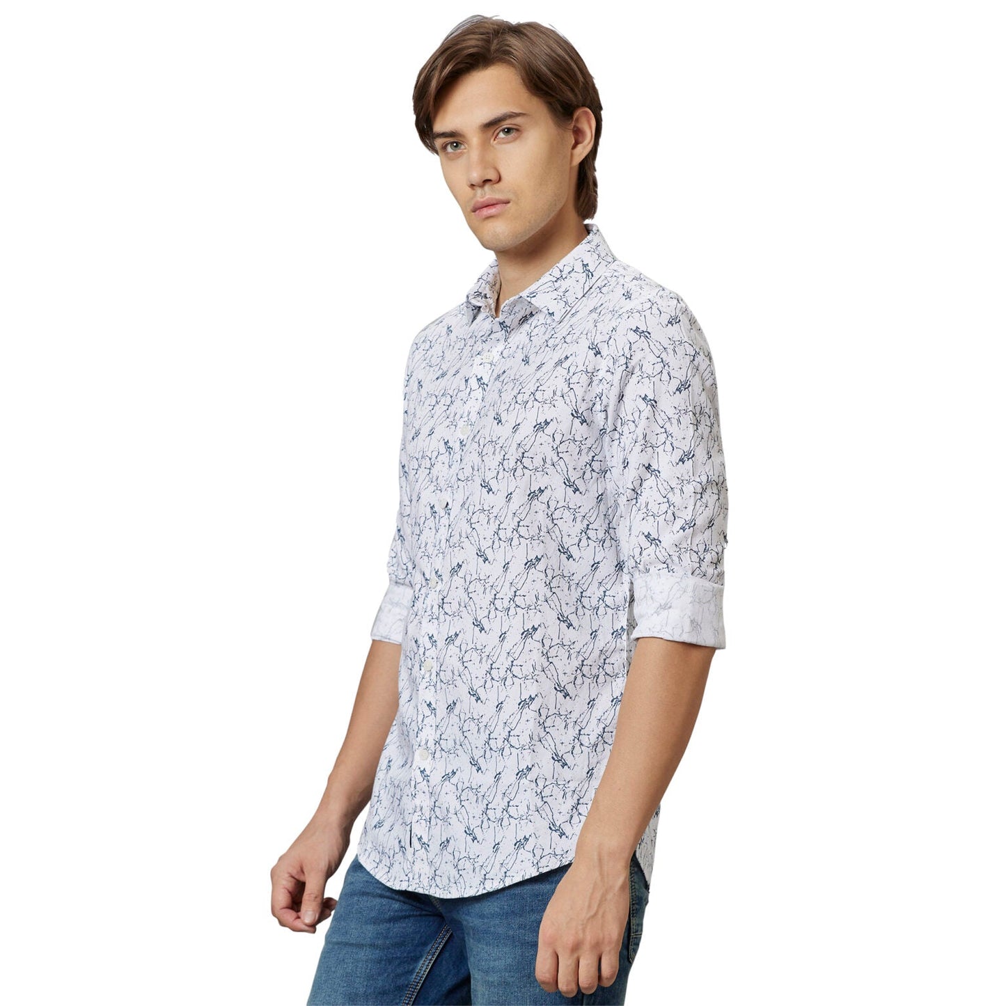 Being Human Slim Fit Men Collared Shirts-White - beinghumanbd -