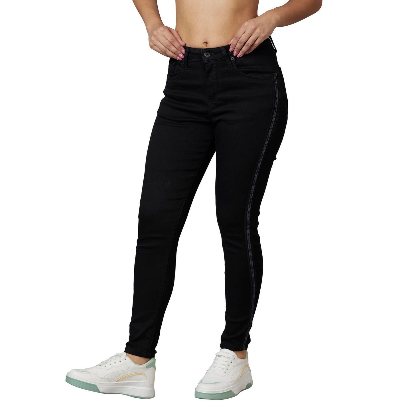 Being Human Women Skinny Fit Denim-Charcoal Black - beinghumanbd -